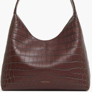 NWT MANSUR GAVRIEL Candy Hobo Shoulder Bag Croc Embossed Chocolate Brown